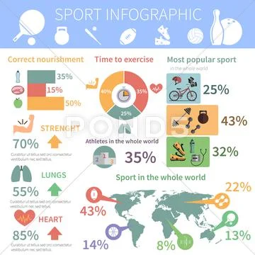 Popular sport infographic report print Stock Illustration