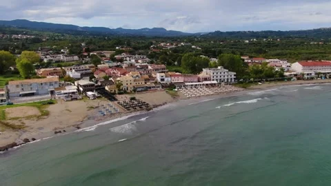 Popular summer vacation destination , Roda beach,Corfu ,greece Stock Footage 299830075