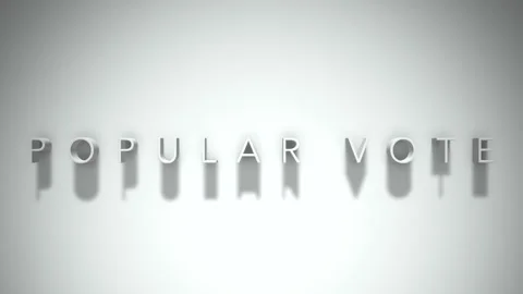 Popular vote 3D title animation white text on a white background Stock Footage 299747617