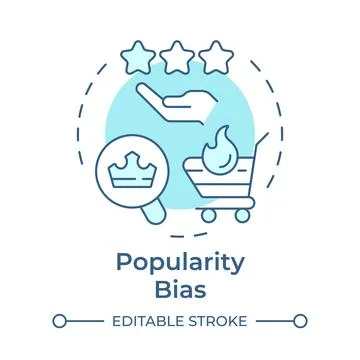Popularity bias soft blue concept icon Ilustración de archivo