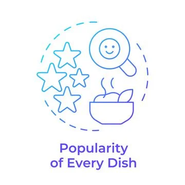 Popularity of every dish blue gradient concept icon Ilustración de archivo