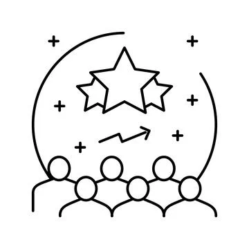 Popularity reputation management line icon vector illustration Stock Illustration