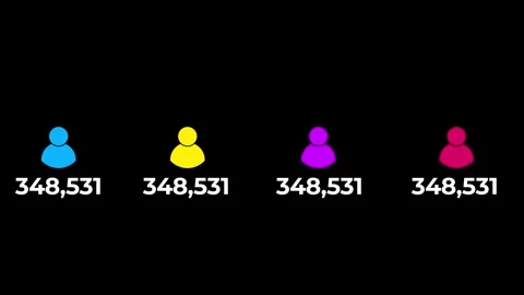 Population with 4 different colors with different number statistics Stock Footage 314759337