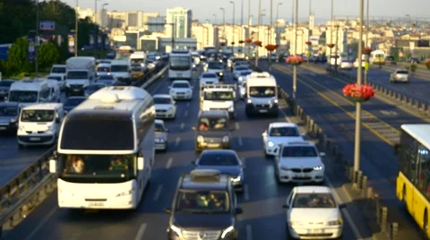 Population and settlement patterns in Istanbul. Out of focus Stock Footage 52912184