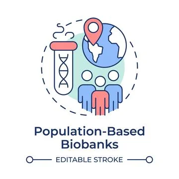 Population based biobanks multi color concept icon Stock Illustration