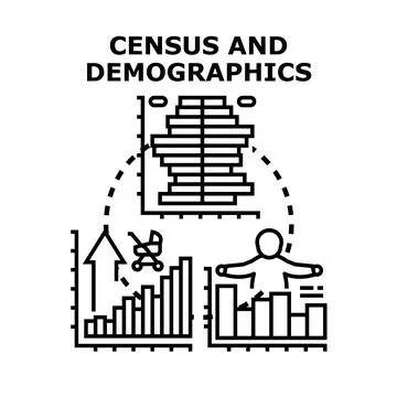 Population census and demographics data analysis concept Stock Illustration