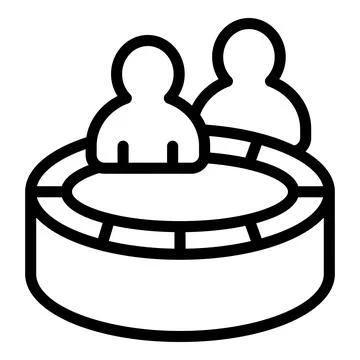 Population chart icon outline vector. Human team Illustrazione stock