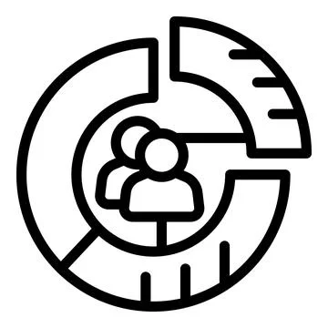 Population chart icon outline vector. Human team Illustrazione stock