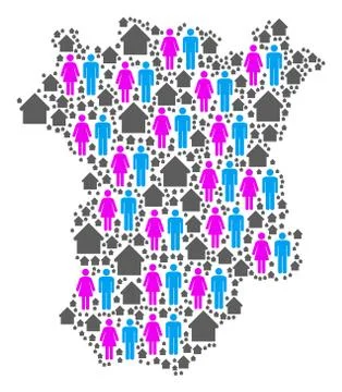 Population Chechnya Map Stock Illustration