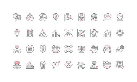 Population, citizens census and world community, migration, demographic research Stock Illustration