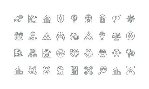 Population, citizens census and world community, migration, demographic research Stock Illustration