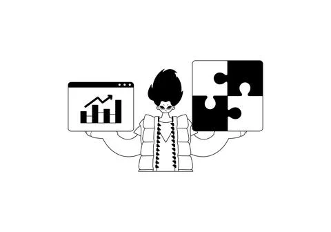 A population with a complicate in her handwrite and a graph of moral kind p.. Stock Illustration