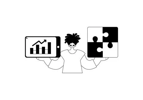 A population with a complicate in her handwrite and a graph of moral kind p.. Stock Illustration