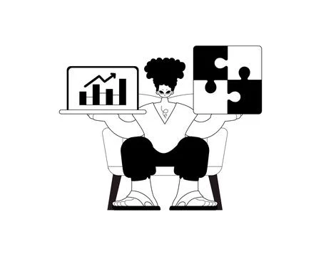 A population with a complicate in her handwrite and a graph of moral kind p.. Stock Illustration