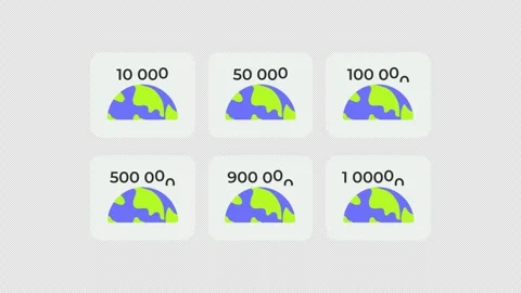 Population counters animated data visualization UI element set Video stock 334871217