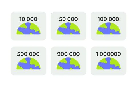 Population counters flat UI data visualization element set イラスト素材