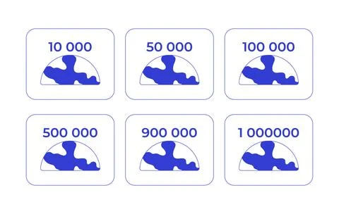 Population counters line style dashboard element set 스톡 일러스트