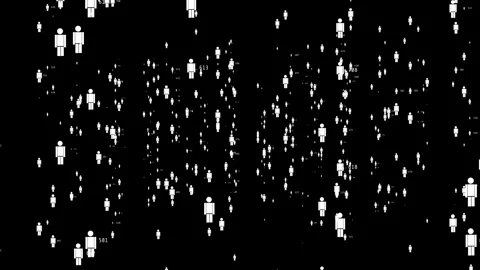 Population Data Analytics with Abstract Demographics and Statistics Stock Footage 345842284