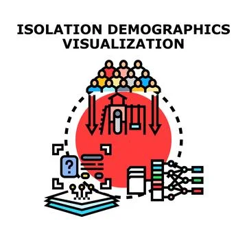 Population demographics isolation data analytics visualization Stock Illustration