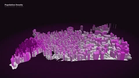 Population density in the United States by county Stock Footage 340440722