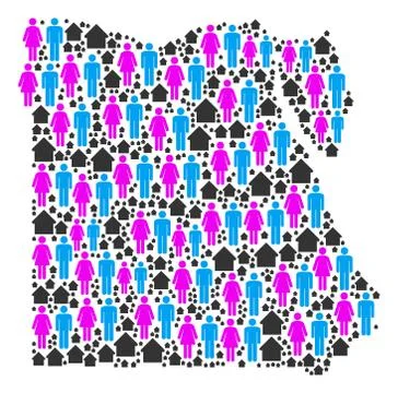 Population Egypt Map Stock Illustration
