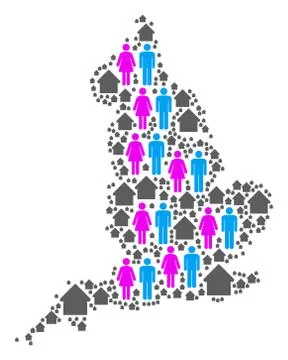 Population England Map Stock Illustration