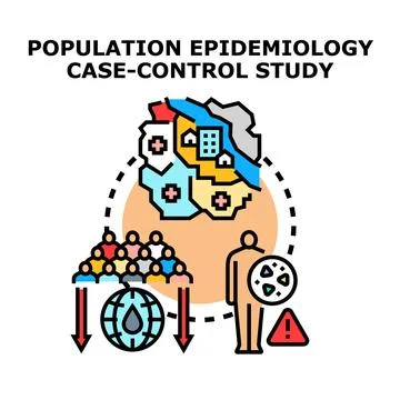 Population epidemiology case control study concept illustration Stock Illustration