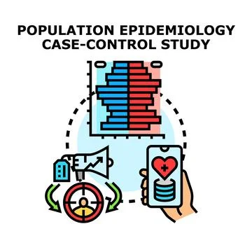 Population epidemiology case control study concept illustration Stock Illustration
