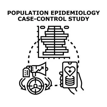 Population epidemiology case control study concept illustration Stock Illustration