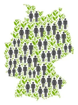Population Germany Map Stock Illustration