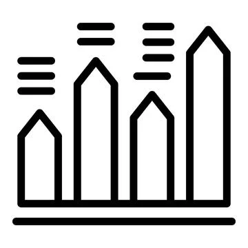 Population graph icon outline vector. Customer chart Illustrazione stock