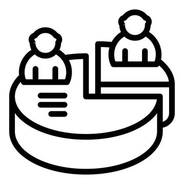 Population graph icon outline vector. Human team Illustrazione stock