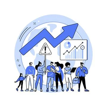 Population growth abstract concept vector illustration. Stock Illustration