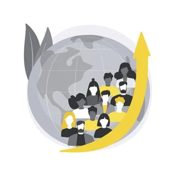 Population growth abstract concept vector illustration. Stock Illustration