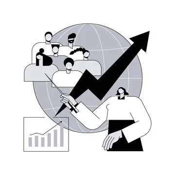 Population growth abstract concept vector illustration. Stock Illustration