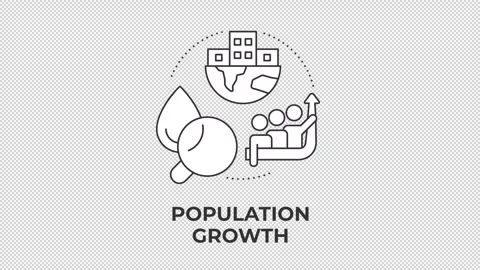 Population growth animated line concept icon Stock Footage 345258622