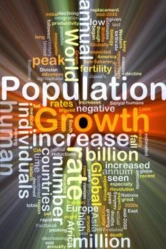 Population growth background concept glowing Illustrazione stock