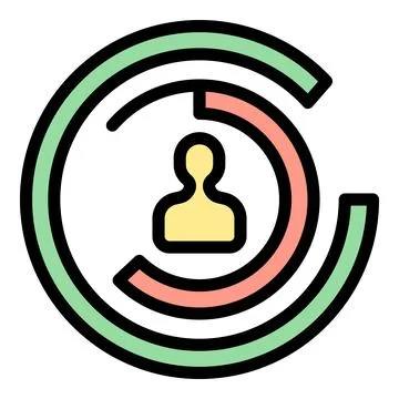 Population growth circle icon vector flat Stock Illustration