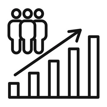 Population growth graph icon mark in filled style Stock Illustration