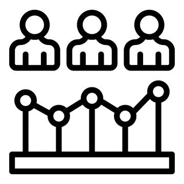 Population growth icon outline vector. Graph increase Illustrazione stock