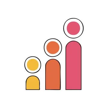 (Population Growth Indicator. Abstract vibrant symbol depicting ascending h.. Stock Illustration