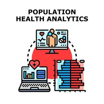 Population health analytics data for medical research Stock Illustration