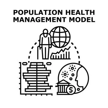 Population health management model implementing global strategy Illustrazione stock