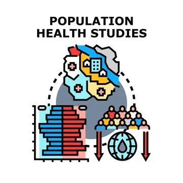 Population health studies concept visualizing demographic data and healthca.. Stock Illustration