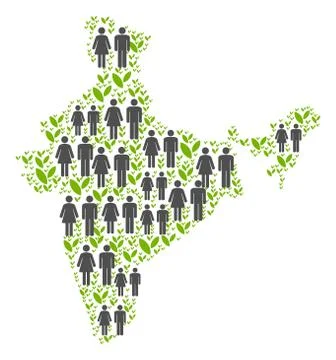 Population India Map Stock Illustration