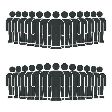 Population Infographic with Rows of Simplified Human Icons Stock-Illustration