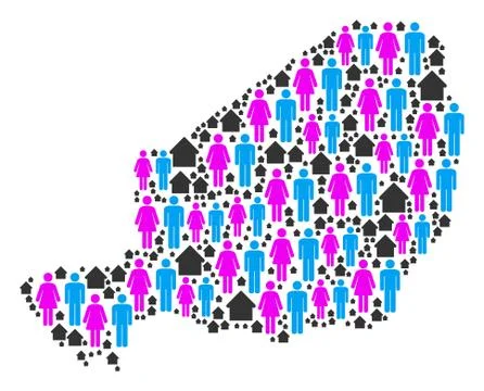 Population Niger Map Ilustración de archivo