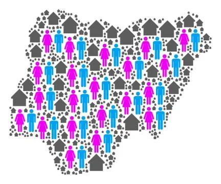 Population Nigeria Map Ilustración de archivo