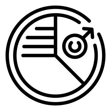Population pie chart icon outline vector. Human team Illustrazione stock