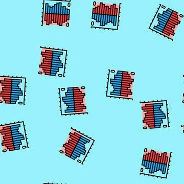 Population pyramid chart vector seamless pattern Stock Illustration
